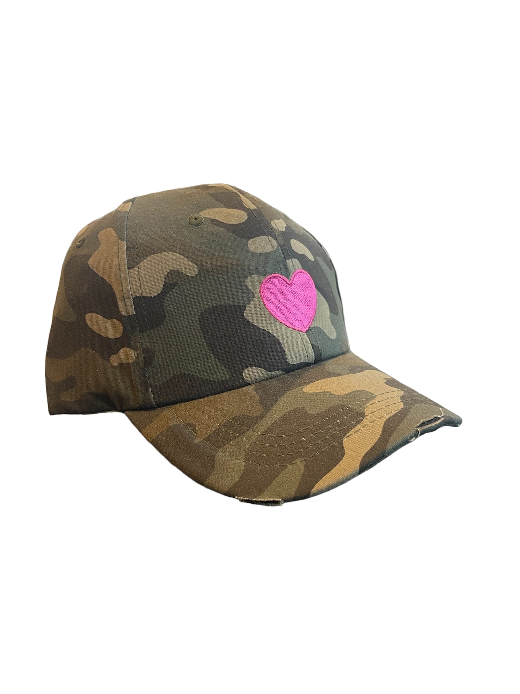 Equestrian Team Apparel Hats Green Camo/Pink Heart Haute Shore- Baseball Cap equestrian team apparel online tack store mobile tack store custom farm apparel custom show stable clothing equestrian lifestyle horse show clothing riding clothes horses equestrian tack store