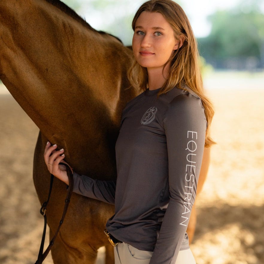 TKEQ Women's Casual Shirt TKEQ- Crest Tech Shirt equestrian team apparel online tack store mobile tack store custom farm apparel custom show stable clothing equestrian lifestyle horse show clothing riding clothes horses equestrian tack store