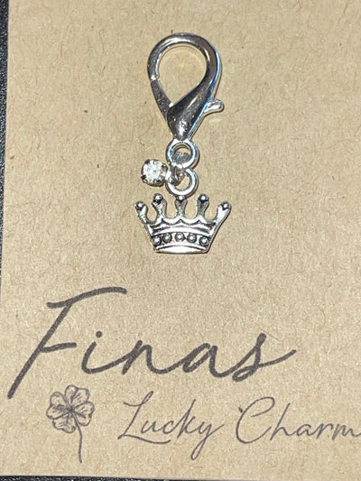 Fina's Lucky Charm charm Crown w/Diamond (Silver) Fina's Lucky Charm equestrian team apparel online tack store mobile tack store custom farm apparel custom show stable clothing equestrian lifestyle horse show clothing riding clothes horses equestrian tack store