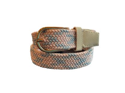 Rather Lucky Belts Baby Pink/Blue Rather Lucky- Braided Belt (XS Youth) equestrian team apparel online tack store mobile tack store custom farm apparel custom show stable clothing equestrian lifestyle horse show clothing riding clothes horses equestrian tack store