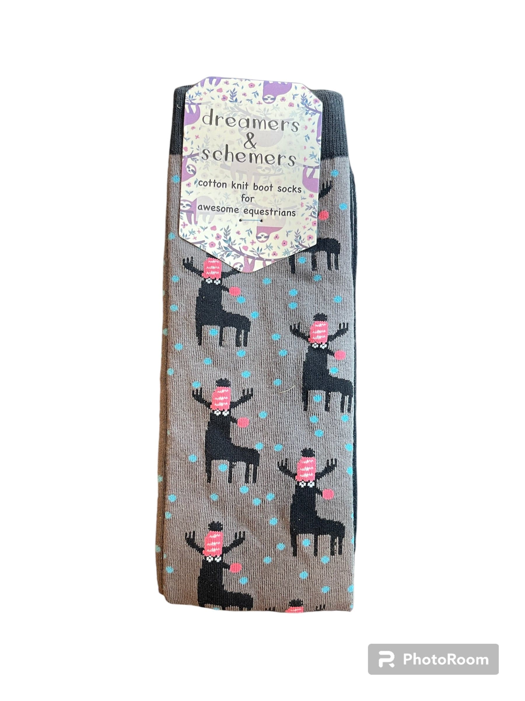 dreamers & schemers Boot Sock Dreamers & Schemers- Rudolph equestrian team apparel online tack store mobile tack store custom farm apparel custom show stable clothing equestrian lifestyle horse show clothing riding clothes horses equestrian tack store