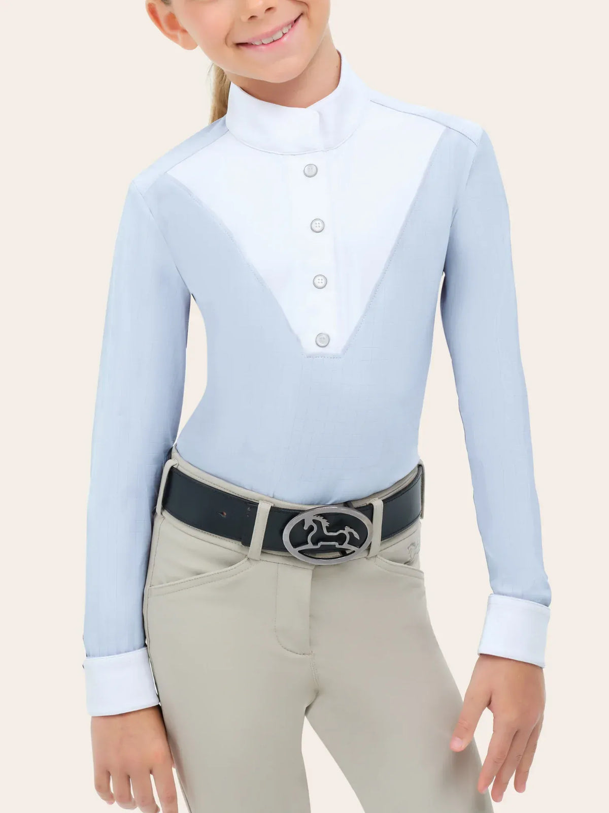 RJ Classics Kid's Show Shirt S (4-6) / Sky RJ Classics- Brooke Jr Show Shirt equestrian team apparel online tack store mobile tack store custom farm apparel custom show stable clothing equestrian lifestyle horse show clothing riding clothes RJ Classics- Brooke Jr Show Shirt horses equestrian tack store