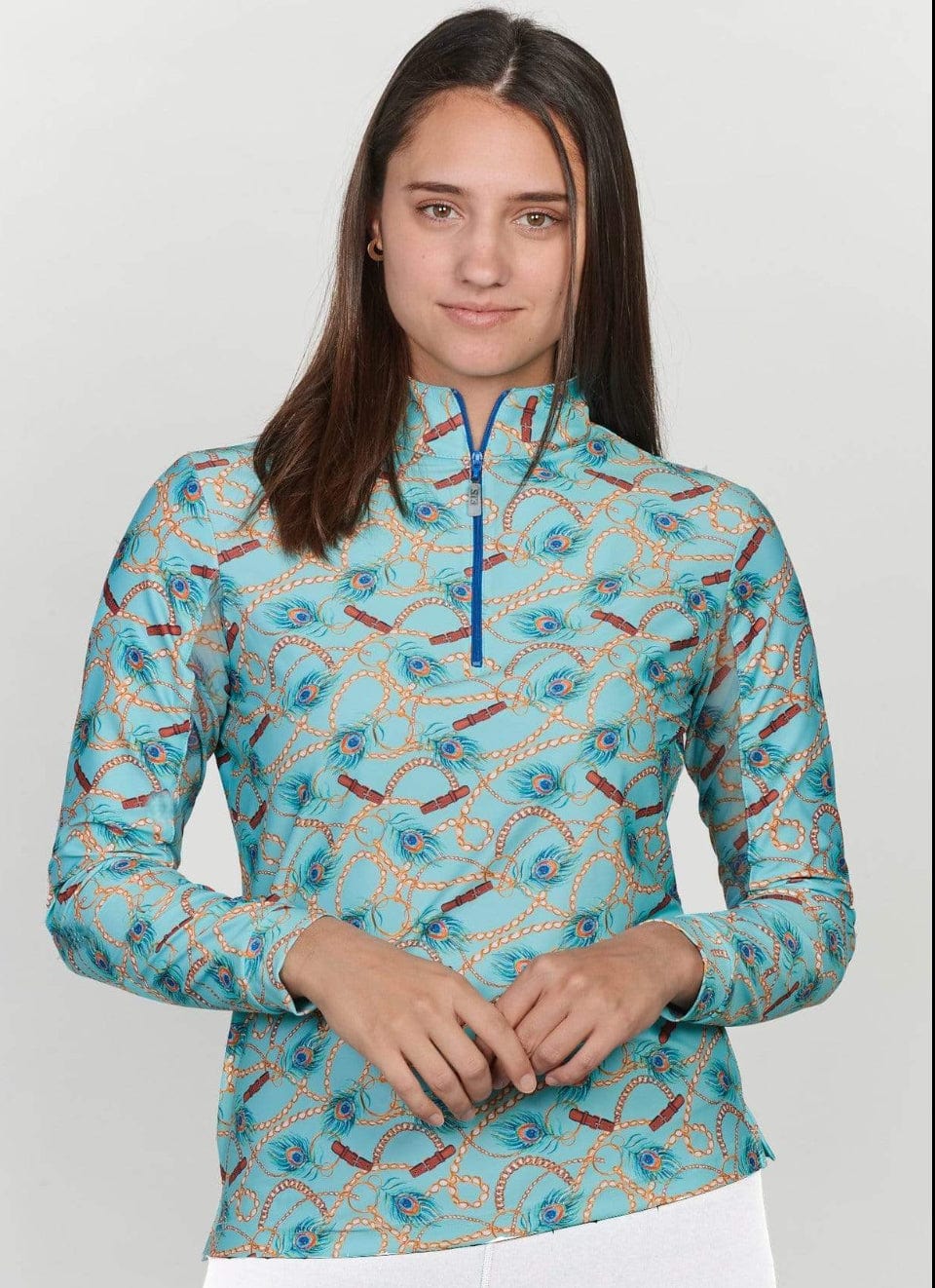 EIS Custom Team Shirts Peacock Pattern EIS- Sunshirts XS equestrian team apparel online tack store mobile tack store custom farm apparel custom show stable clothing equestrian lifestyle horse show clothing riding clothes horses equestrian tack store
