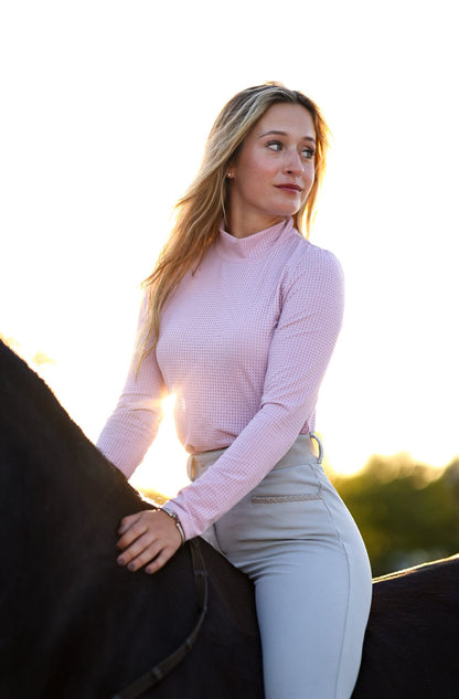 Equisite Elements of Style Women's Shirt XXS / Peony Equisite Elements- Alesia High Collar Technical Top equestrian team apparel online tack store mobile tack store custom farm apparel custom show stable clothing equestrian lifestyle horse show clothing riding clothes Equisite Elements- Alesia High Collar Technical Top horses equestrian tack store