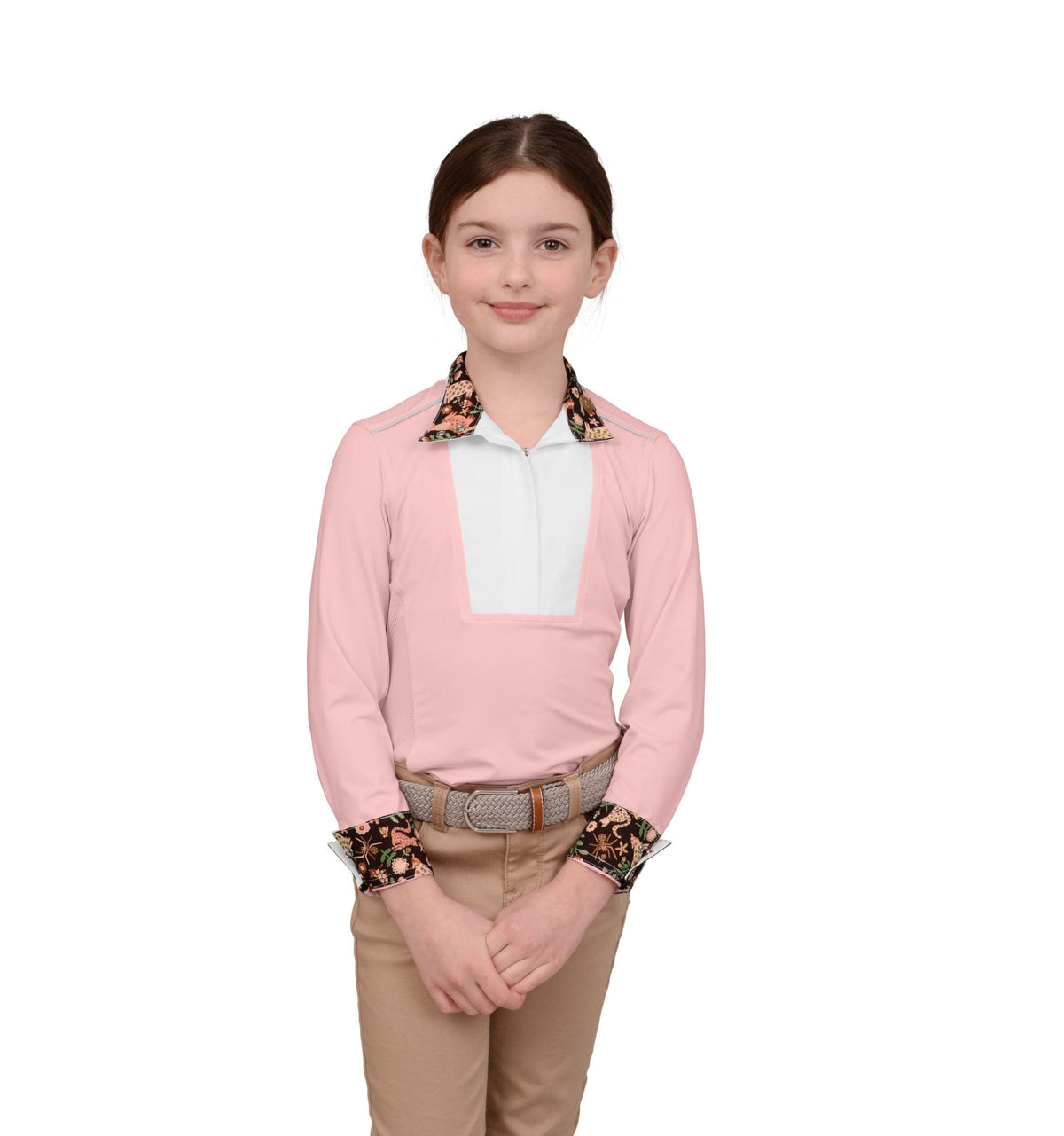 Chestnut Bay Show Shirt Blush / S Chestnut Bay- SkyCool Liberty Youth LS Show Shirt equestrian team apparel online tack store mobile tack store custom farm apparel custom show stable clothing equestrian lifestyle horse show clothing riding clothes horses equestrian tack store