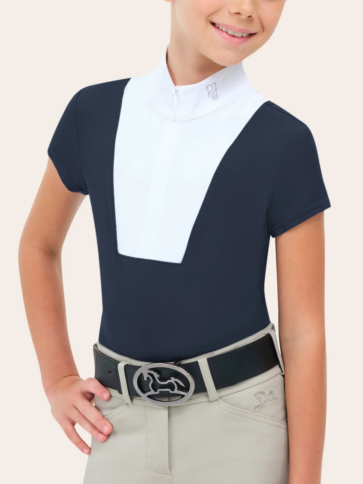 RJ Classics Kid's Show Shirt XXS / Navy RJ Classics- Celeste Jr Show Shirt equestrian team apparel online tack store mobile tack store custom farm apparel custom show stable clothing equestrian lifestyle horse show clothing riding clothes RJ Classics- Celeste Jr Show Shirt horses equestrian tack store