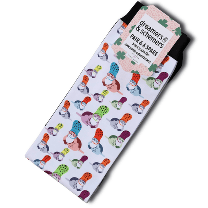dreamers & schemers Boot Sock Dreamers & Schemers- Croc Cat equestrian team apparel online tack store mobile tack store custom farm apparel custom show stable clothing equestrian lifestyle horse show clothing riding clothes Unicorns & Fluffy Clouds Horse Riding  Boot Socks horses equestrian tack store