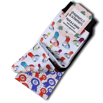 dreamers & schemers Boot Sock Dreamers & Schemers- Croc Cat equestrian team apparel online tack store mobile tack store custom farm apparel custom show stable clothing equestrian lifestyle horse show clothing riding clothes Unicorns & Fluffy Clouds Horse Riding  Boot Socks horses equestrian tack store
