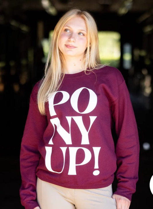 Equestrian Team Apparel Five Star Equestrian TKEQ Pony Up! Sweatshirt equestrian team apparel online tack store mobile tack store custom farm apparel custom show stable clothing equestrian lifestyle horse show clothing riding clothes horses equestrian tack store