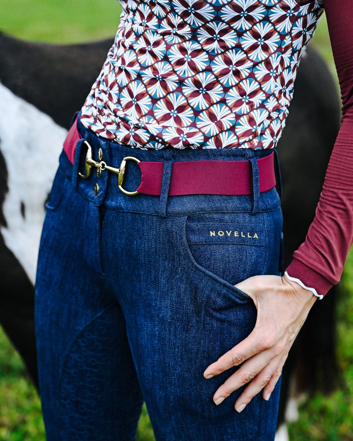 Novella Equestrian Belts Royal Plum Novella Equestrian- Snaffle Bit Stretch Belts (1.5") equestrian team apparel online tack store mobile tack store custom farm apparel custom show stable clothing equestrian lifestyle horse show clothing riding clothes Novella Equestrian- Snaffle Bit Stretch Belts (1.5") horses equestrian tack store