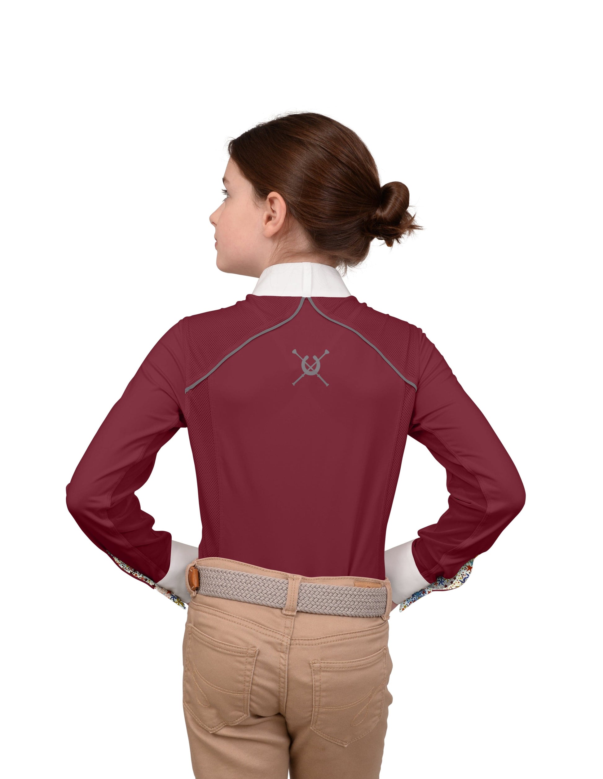 Chestnut Bay Show Shirt Barn Red / S Chestnut Bay- Show Shirt (Youth Long Sleeve) equestrian team apparel online tack store mobile tack store custom farm apparel custom show stable clothing equestrian lifestyle horse show clothing riding clothes Chestnut Bay- Show Shirt (Youth Long Sleeve) horses equestrian tack store