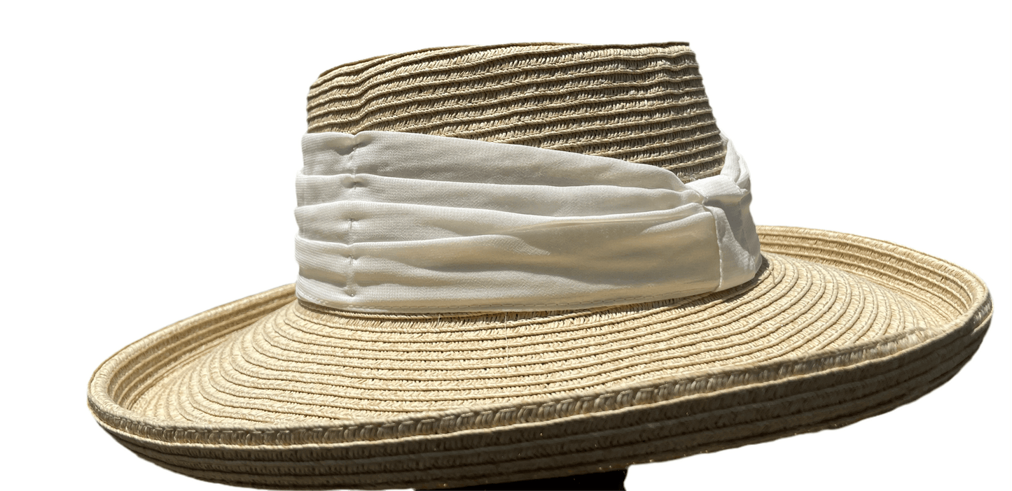 Island Girl Hats Natural/Cream / Beige Island Girl Hats- Paper Braid Rolled Brim Chiffon Wrap equestrian team apparel online tack store mobile tack store custom farm apparel custom show stable clothing equestrian lifestyle horse show clothing riding clothes horses equestrian tack store