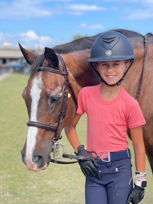 TKEQ Youth Shirt TKEQ- Kennedy Seamless Short Sleeve Shirt- Mini (Juicy) equestrian team apparel online tack store mobile tack store custom farm apparel custom show stable clothing equestrian lifestyle horse show clothing riding clothes TKEQ- Kennedy Seamless Short Sleeve Shirt- Mini (Juicy) horses equestrian tack store