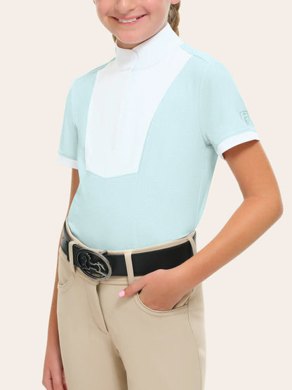 RJ Classics Kid's Show Shirt S (6-7) / Sky Lattice RJ Classics- Elise Jr Show Shirt equestrian team apparel online tack store mobile tack store custom farm apparel custom show stable clothing equestrian lifestyle horse show clothing riding clothes RJ Classics- Elise Jr Show Shirt horses equestrian tack store