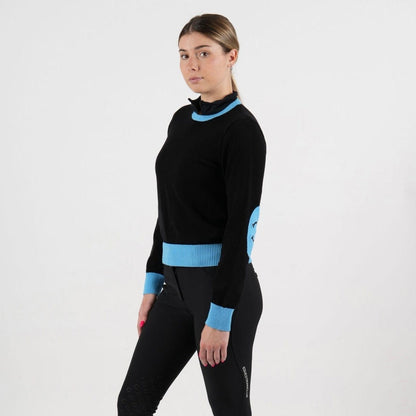 EquestrianClub sweater Black/Blue / XS EquestrianClub- C Neck Sweater equestrian team apparel online tack store mobile tack store custom farm apparel custom show stable clothing equestrian lifestyle horse show clothing riding clothes horses equestrian tack store