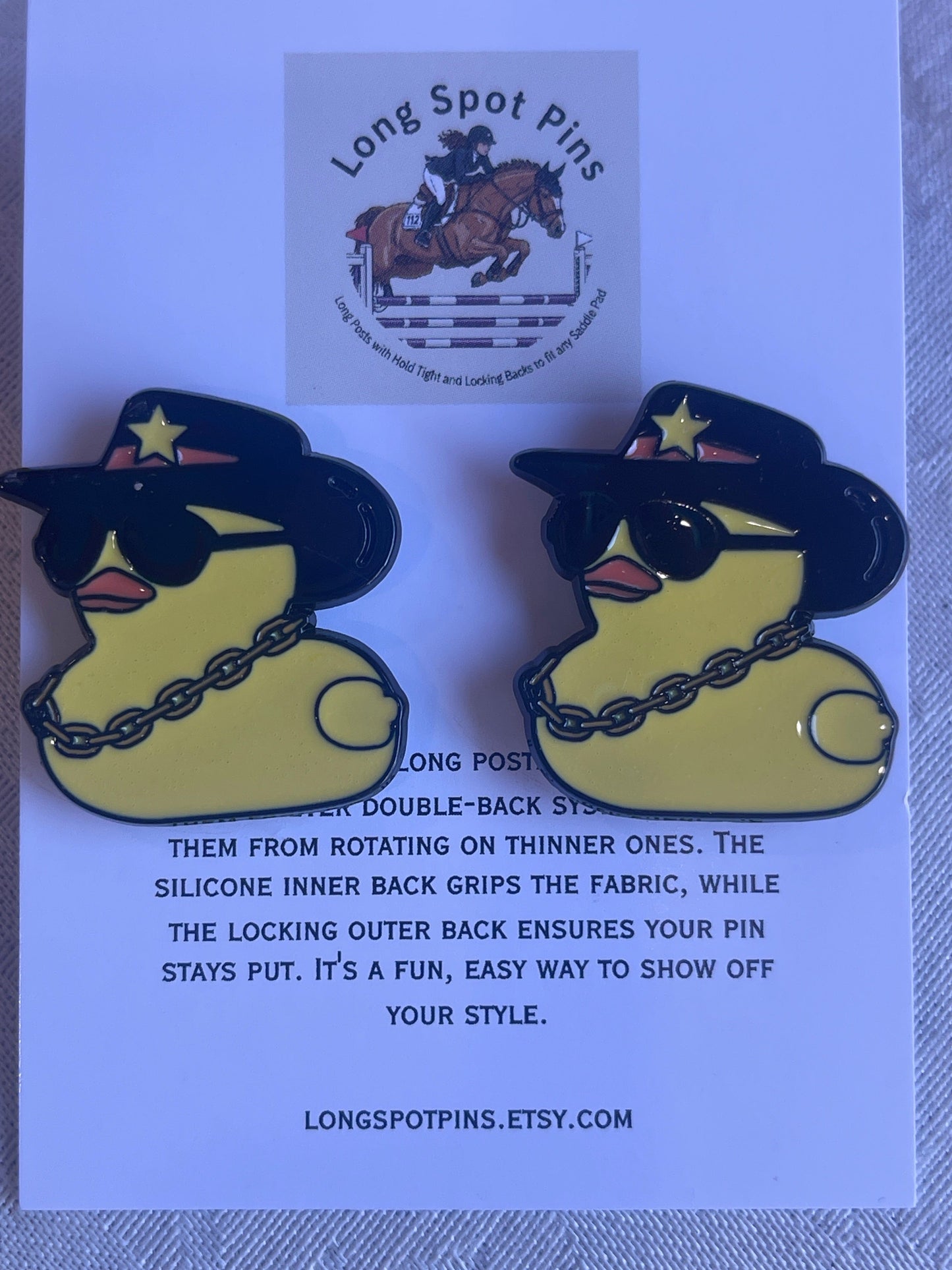 Long Spot Pins Rubber Duck/Sunglasses Long Spot Pins- Number Pins equestrian team apparel online tack store mobile tack store custom farm apparel custom show stable clothing equestrian lifestyle horse show clothing riding clothes Long Spot Pins- Number Pins horses equestrian tack store