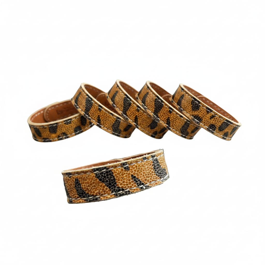 Equestrian Team Apparel Accessory Tiger Print / 6.75" Chuck Leather Bracelet equestrian team apparel online tack store mobile tack store custom farm apparel custom show stable clothing equestrian lifestyle horse show clothing riding clothes Chuck Leather Bracelet horses equestrian tack store