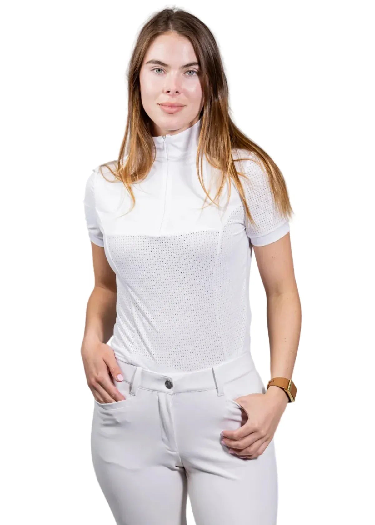 Equisite Elements of Style women's show shirt XS / White Equisite Elements- Genevieve Snap Collar equestrian team apparel online tack store mobile tack store custom farm apparel custom show stable clothing equestrian lifestyle horse show clothing riding clothes Equisite Elements- Genevieve Snap Collar horses equestrian tack store