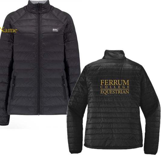 Equestrian Team Apparel Ferrum College Equestrian Puffy Jacket equestrian team apparel online tack store mobile tack store custom farm apparel custom show stable clothing equestrian lifestyle horse show clothing riding clothes horses equestrian tack store