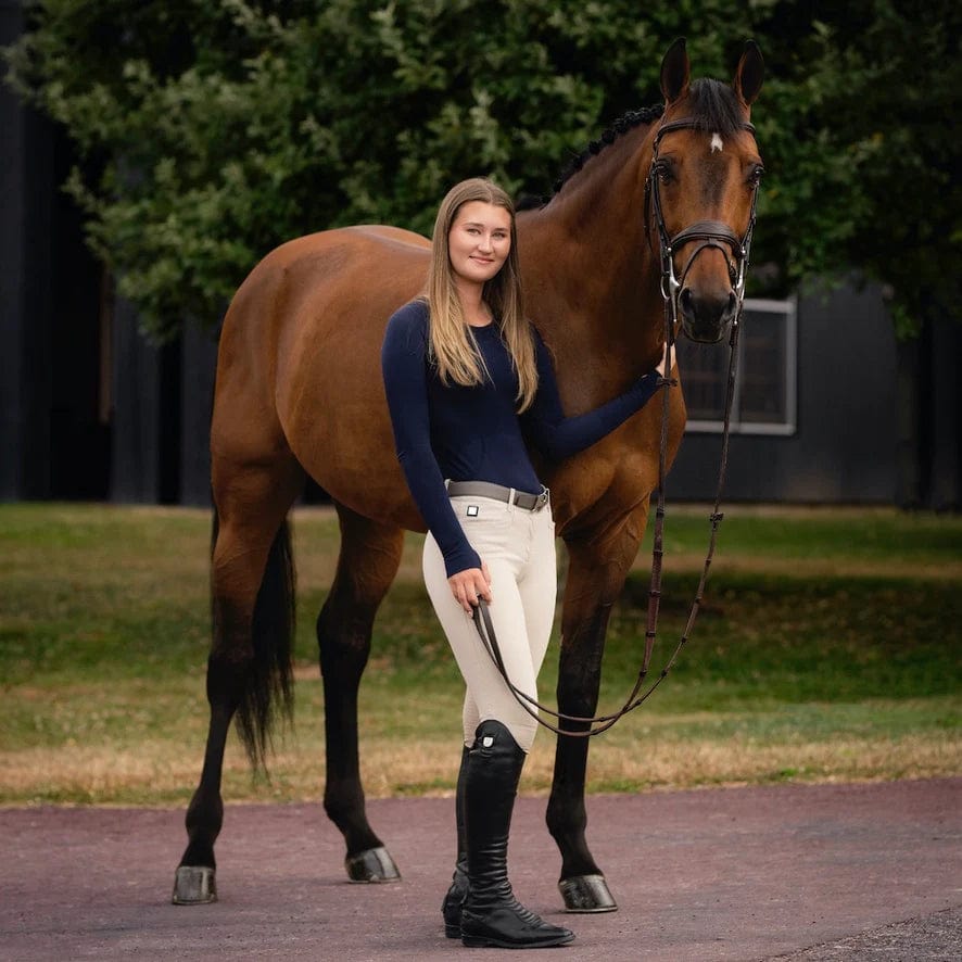 TKEQ Women's Casual Shirt TKEQ- Kennedy Seamless Long Sleeve Shirt - Navy equestrian team apparel online tack store mobile tack store custom farm apparel custom show stable clothing equestrian lifestyle horse show clothing riding clothes horses equestrian tack store