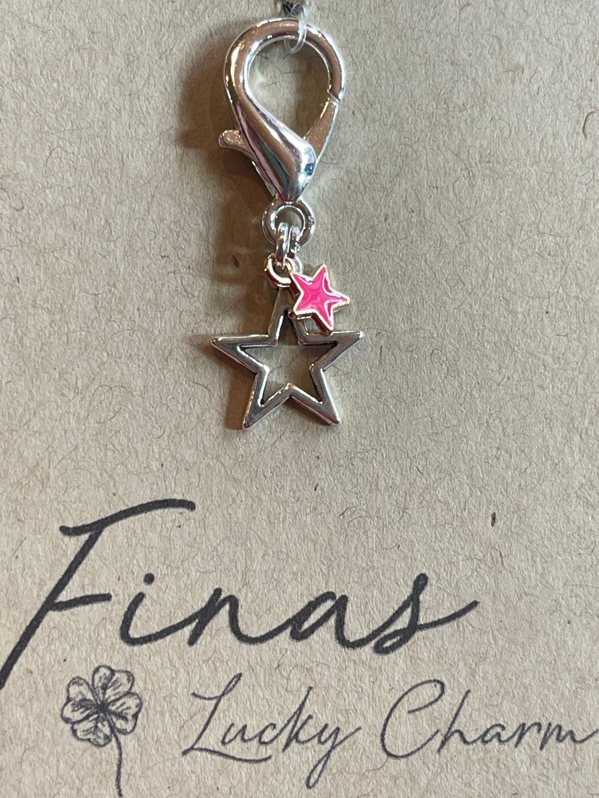 Fina's Lucky Charm charm Star Outline w/Soid Charm (Silver) Fina's Lucky Charm equestrian team apparel online tack store mobile tack store custom farm apparel custom show stable clothing equestrian lifestyle horse show clothing riding clothes horses equestrian tack store