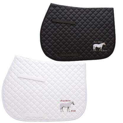 Equestrian Team Apparel White Grey Horse Farm - Saddle Pads equestrian team apparel online tack store mobile tack store custom farm apparel custom show stable clothing equestrian lifestyle horse show clothing riding clothes Grey Horse Farm - Saddle Pads horses equestrian tack store