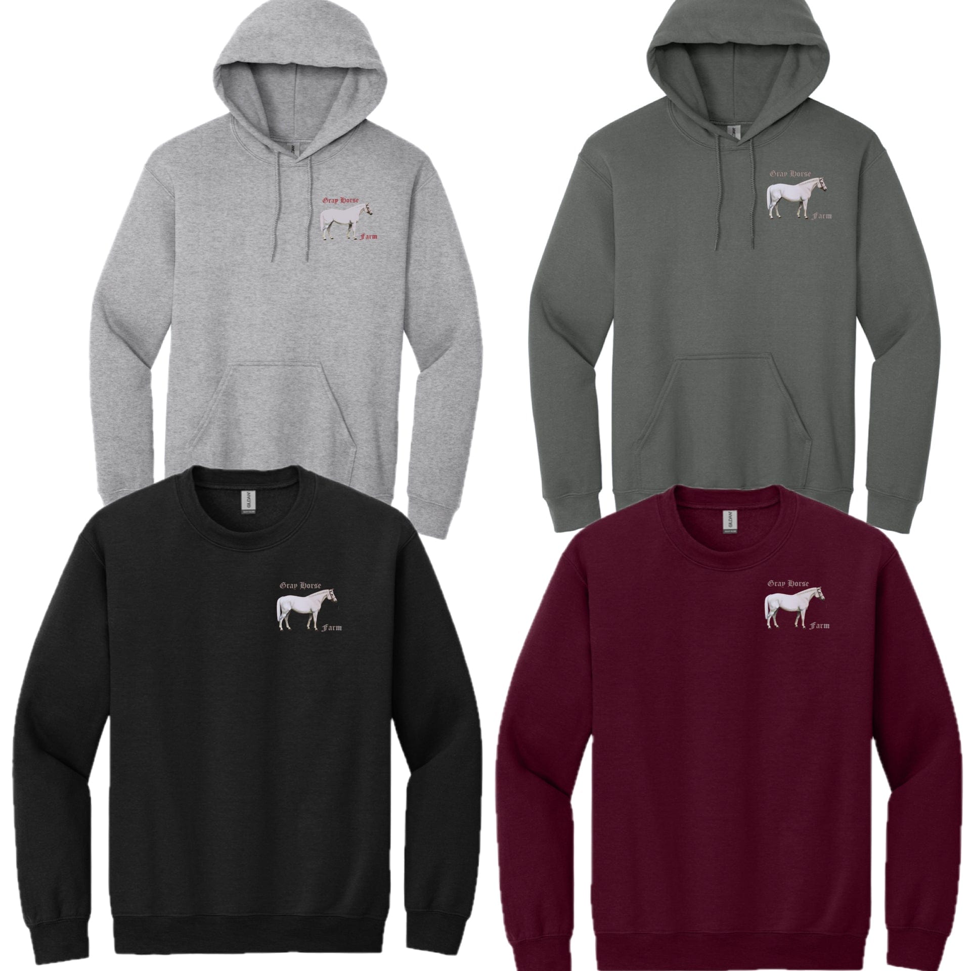 Equestrian Team Apparel Grey Horse Farm - Hoodies and Sweatshirts equestrian team apparel online tack store mobile tack store custom farm apparel custom show stable clothing equestrian lifestyle horse show clothing riding clothes Grey Horse Farm - Hoodies and Sweatshirts horses equestrian tack store