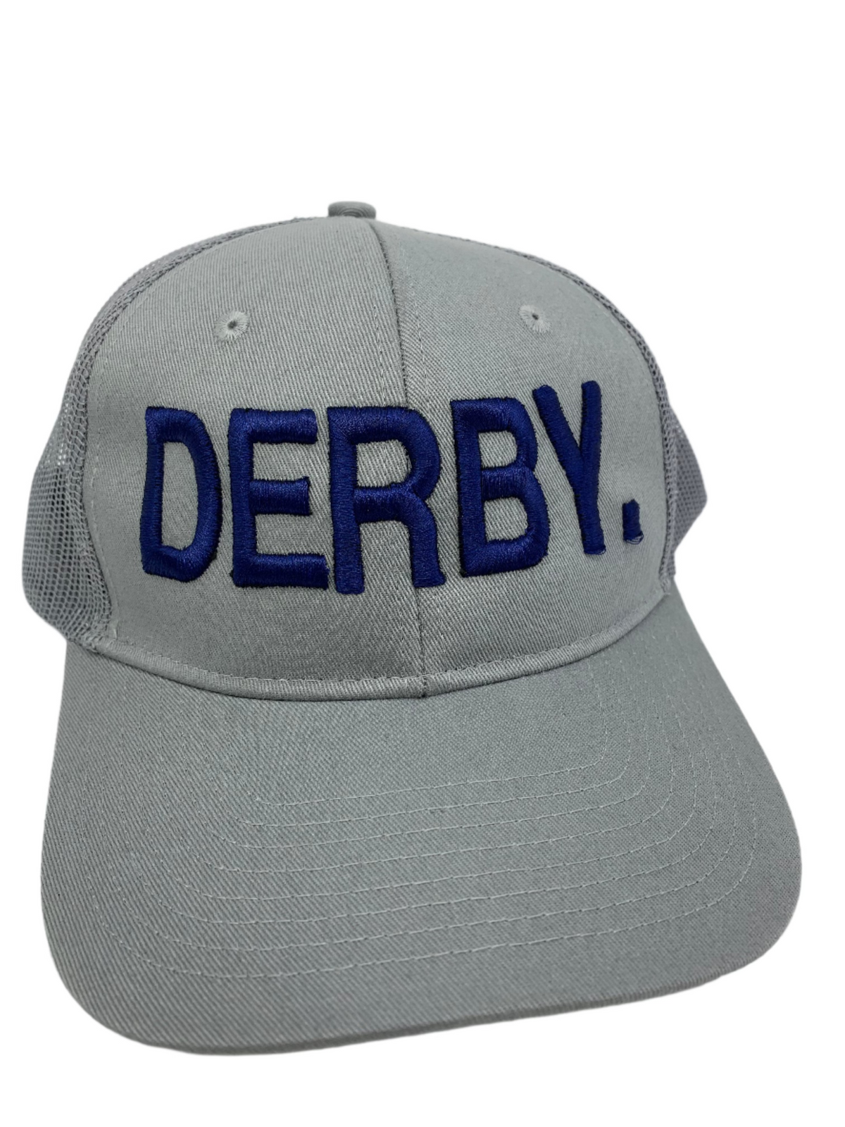 Equestrian Team Apparel Custom Team Hats Grey Trucker Cap-DERBY. equestrian team apparel online tack store mobile tack store custom farm apparel custom show stable clothing equestrian lifestyle horse show clothing riding clothes horses equestrian tack store