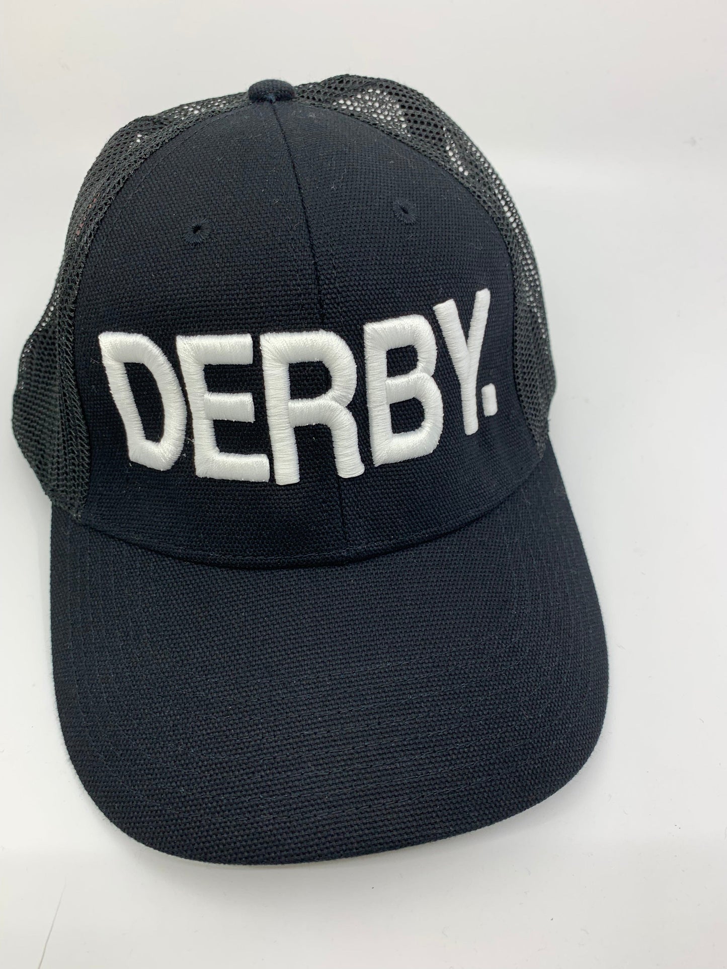 Equestrian Team Apparel Custom Team Hats Black Trucker Cap-DERBY. equestrian team apparel online tack store mobile tack store custom farm apparel custom show stable clothing equestrian lifestyle horse show clothing riding clothes horses equestrian tack store