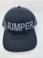 Equestrian Team Apparel Custom Team Hats Black/Grey Trucker Cap-JUMPER. equestrian team apparel online tack store mobile tack store custom farm apparel custom show stable clothing equestrian lifestyle horse show clothing riding clothes horses equestrian tack store