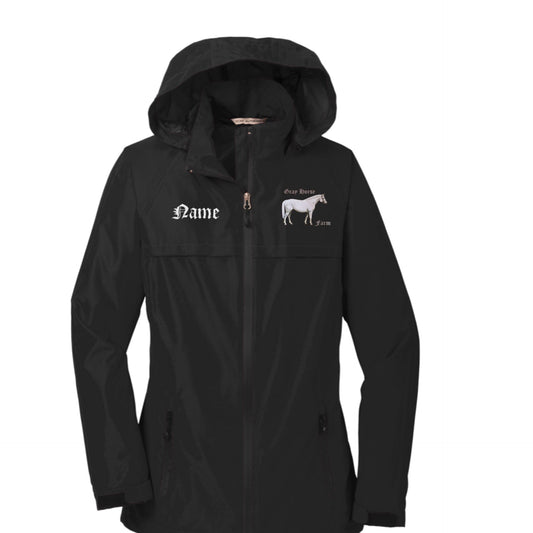 Equestrian Team Apparel XS / Ladies Grey Horse Farm - Raincoat equestrian team apparel online tack store mobile tack store custom farm apparel custom show stable clothing equestrian lifestyle horse show clothing riding clothes Grey Horse Farm - Raincoat horses equestrian tack store