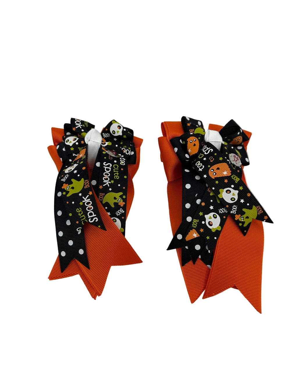 PonyTail Bows 3" Tails PonyTail Bows- Boo (Spooky) equestrian team apparel online tack store mobile tack store custom farm apparel custom show stable clothing equestrian lifestyle horse show clothing riding clothes PonyTail Bows | Equestrian Hair Accessories horses equestrian tack store