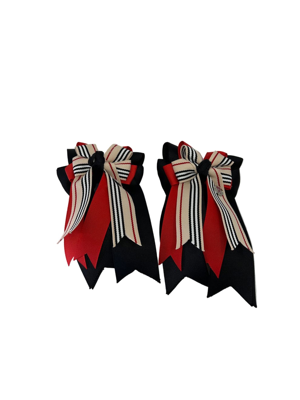 PonyTail Bows 3" Tails PonyTail Bows- Striped (Burberry Black) equestrian team apparel online tack store mobile tack store custom farm apparel custom show stable clothing equestrian lifestyle horse show clothing riding clothes PonyTail Bows | Equestrian Hair Accessories horses equestrian tack store