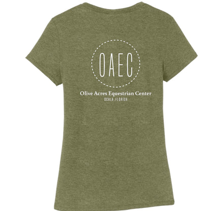 Equestrian Team Apparel Military Green Frost / XS / Ladies Olive Acres Equestrian Center Tee Shirt equestrian team apparel online tack store mobile tack store custom farm apparel custom show stable clothing equestrian lifestyle horse show clothing riding clothes horses equestrian tack store