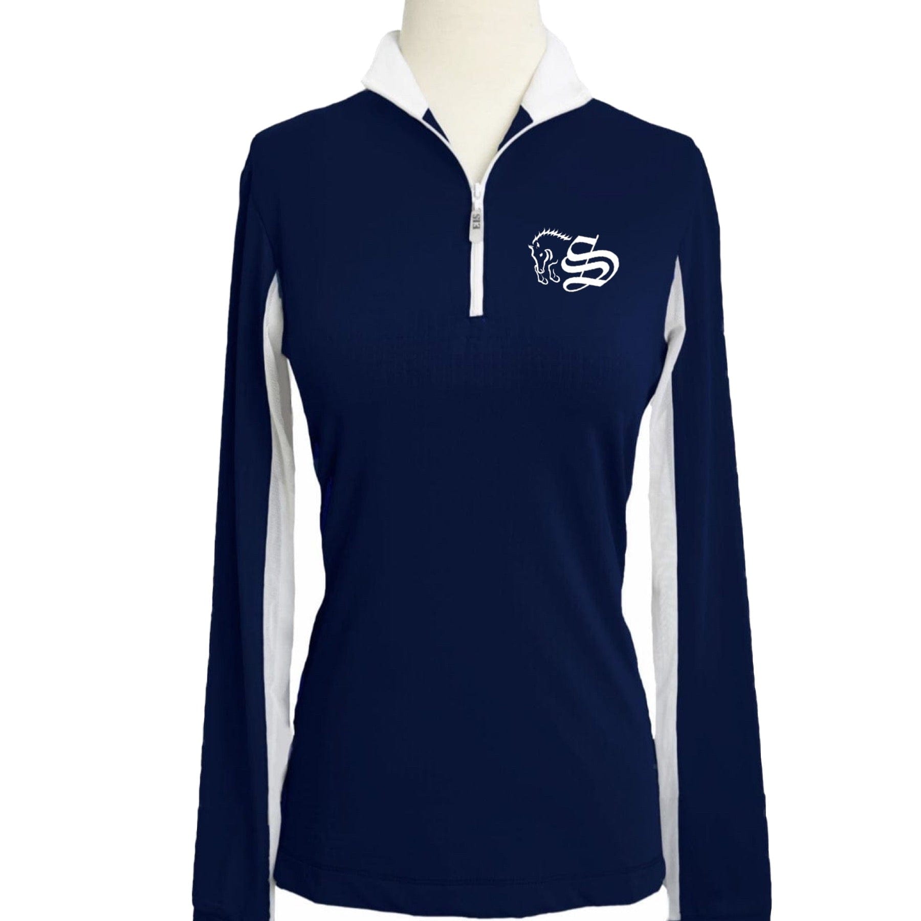 Equestrian Team Apparel Navy/White / XS Sommerview Farm Sun Shirt equestrian team apparel online tack store mobile tack store custom farm apparel custom show stable clothing equestrian lifestyle horse show clothing riding clothes horses equestrian tack store