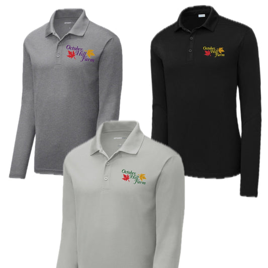 Equestrian Team Apparel October Hill Farm Long Sleeve Polo Shirt equestrian team apparel online tack store mobile tack store custom farm apparel custom show stable clothing equestrian lifestyle horse show clothing riding clothes horses equestrian tack store