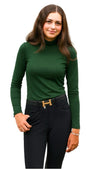 Equisite Elements of Style Women's Shirt XXS / Forest Equisite Elements- Alesia High Collar Technical Top equestrian team apparel online tack store mobile tack store custom farm apparel custom show stable clothing equestrian lifestyle horse show clothing riding clothes Equisite Elements- Alesia High Collar Technical Top horses equestrian tack store