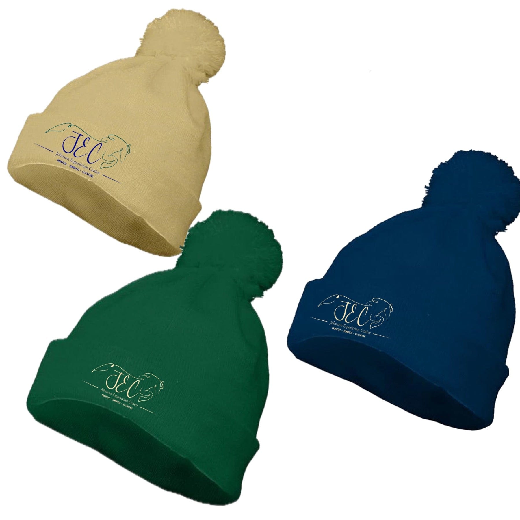 Equestrian Team Apparel Johnson Equestrian Center Pom Pom Beanie equestrian team apparel online tack store mobile tack store custom farm apparel custom show stable clothing equestrian lifestyle horse show clothing riding clothes horses equestrian tack store