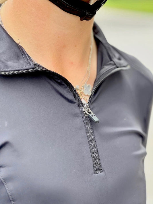 the bit equestrian brand ladies breeches XXS / Grey/Black Zipper The Bit Equestrian Brand- Schooling Shirt Long Sleeve equestrian team apparel online tack store mobile tack store custom farm apparel custom show stable clothing equestrian lifestyle horse show clothing riding clothes The Bit Equestrian Brand- Schooling Shirt Long Sleeve horses equestrian tack store