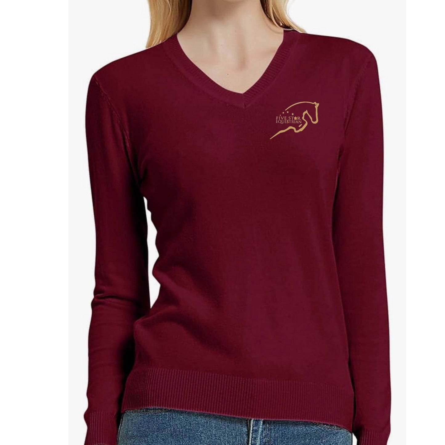 Equestrian Team Apparel Five Star Equestrian V neck sweater equestrian team apparel online tack store mobile tack store custom farm apparel custom show stable clothing equestrian lifestyle horse show clothing riding clothes horses equestrian tack store