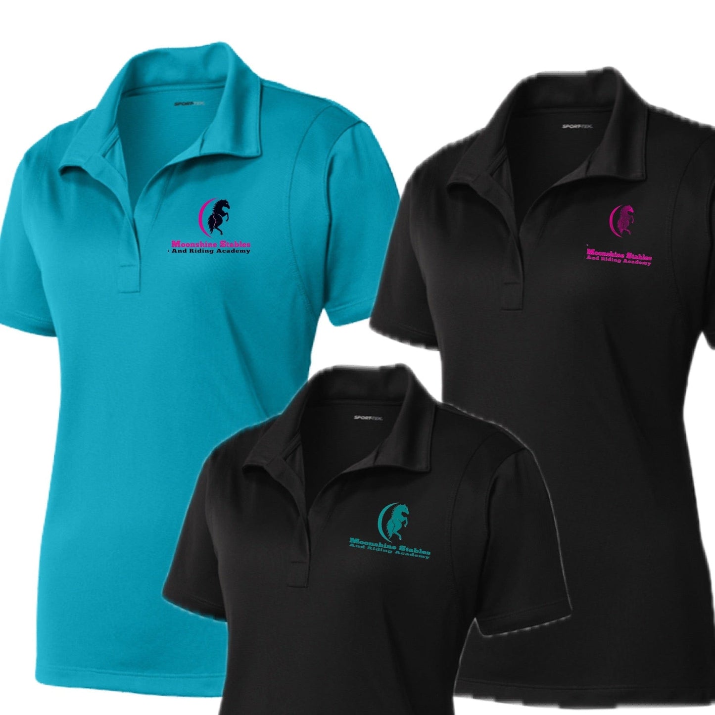 Equestrian Team Apparel Moonshine Stables Polo Shirt equestrian team apparel online tack store mobile tack store custom farm apparel custom show stable clothing equestrian lifestyle horse show clothing riding clothes horses equestrian tack store