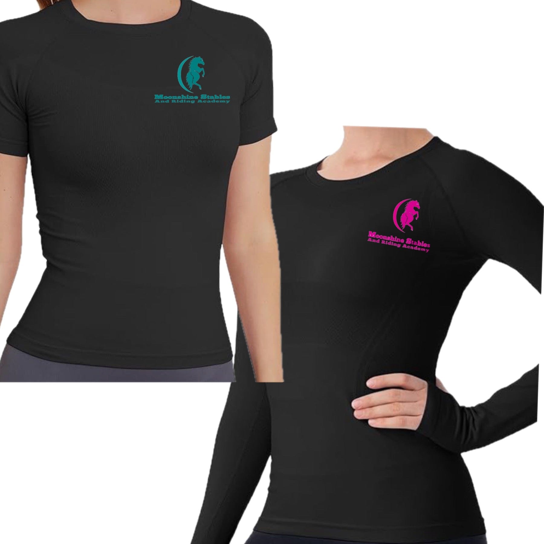 Equestrian Team Apparel Moonshine Stables Tech Shirt equestrian team apparel online tack store mobile tack store custom farm apparel custom show stable clothing equestrian lifestyle horse show clothing riding clothes horses equestrian tack store