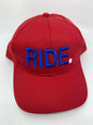 Equestrian Team Apparel Custom Team Hats Red/Blue/White Trucker Cap-RIDE. equestrian team apparel online tack store mobile tack store custom farm apparel custom show stable clothing equestrian lifestyle horse show clothing riding clothes horses equestrian tack store