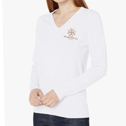 Equestrian Team Apparel XS / White America Cryo - V Neck Sweater equestrian team apparel online tack store mobile tack store custom farm apparel custom show stable clothing equestrian lifestyle horse show clothing riding clothes America Cryo - V Neck Sweater horses equestrian tack store