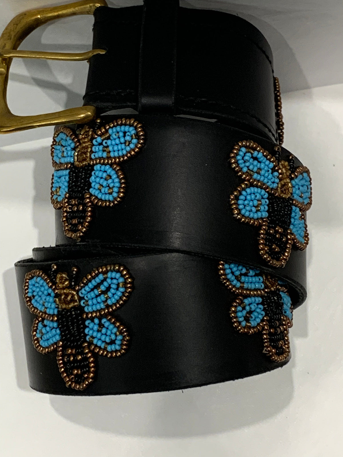 Zinj Designs Blue/Black Bee / XXS Belt- 1.75" Beaded Assorted Designs equestrian team apparel online tack store mobile tack store custom farm apparel custom show stable clothing equestrian lifestyle horse show clothing riding clothes horses equestrian tack store