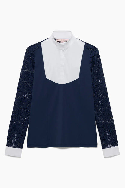 Hannah Childs Show Shirt Dark Navy / XXS Hannah Childs- Luna Lace Show Shirt (Long Sleeve) equestrian team apparel online tack store mobile tack store custom farm apparel custom show stable clothing equestrian lifestyle horse show clothing riding clothes Hannah Childs- Luna Lace Show Shirt (Long Sleeve) horses equestrian tack store
