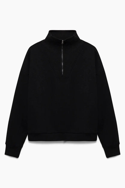 Hannah Childs Show Shirt Pitch Black / XXS Hannah Childs- Charlie 1/4 Zip Warm Up Sweater equestrian team apparel online tack store mobile tack store custom farm apparel custom show stable clothing equestrian lifestyle horse show clothing riding clothes Hannah Childs- Charlie 1/4 Zip Warm Up Sweater horses equestrian tack store