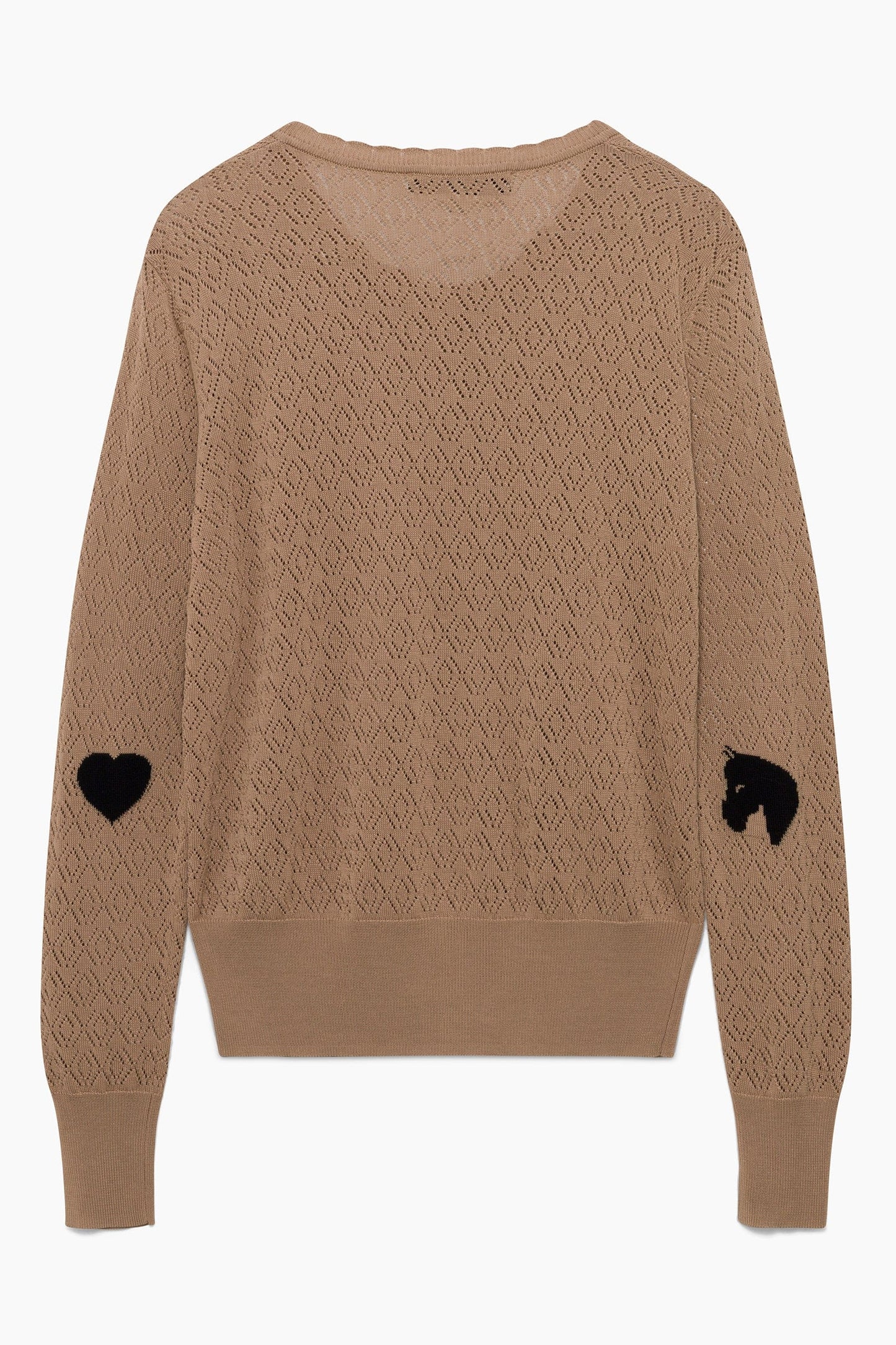 Hannah Childs Sweater Oatmeal / XXS Hannah Childs- Layla Heart Horse Cardigan equestrian team apparel online tack store mobile tack store custom farm apparel custom show stable clothing equestrian lifestyle horse show clothing riding clothes Hannah Childs- Layla Heart Horse Cardigan horses equestrian tack store