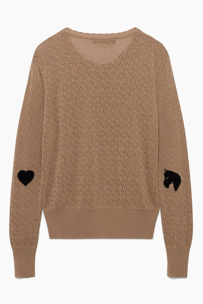 Hannah Childs Sweater Oatmeal / XXS Hannah Childs- Layla Heart Horse Cardigan equestrian team apparel online tack store mobile tack store custom farm apparel custom show stable clothing equestrian lifestyle horse show clothing riding clothes Hannah Childs- Layla Heart Horse Cardigan horses equestrian tack store
