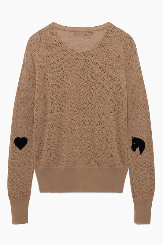 Hannah Childs Sweater Oatmeal / XXS Hannah Childs- Layla Heart Horse Cardigan equestrian team apparel online tack store mobile tack store custom farm apparel custom show stable clothing equestrian lifestyle horse show clothing riding clothes Hannah Childs- Layla Heart Horse Cardigan horses equestrian tack store